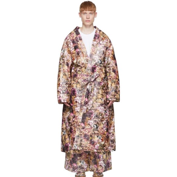 COMME DES GARÇONS HOMME DEUX Floral Jacron Coat - Picture 1 of 10